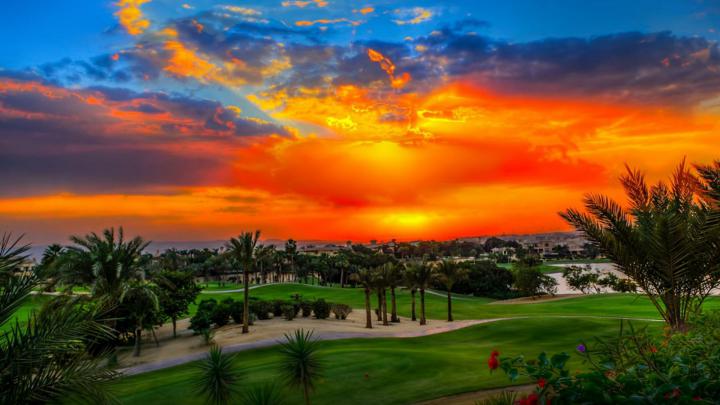 Sunset-Katameya Heights Golf and Tennis Resort-Hd Desktop Wallpaper 