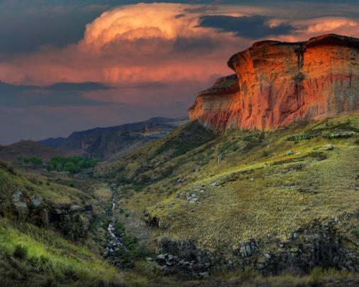 Glowing Mountain Art Nature Desktop Wallpaper Hd 2560x1440 
