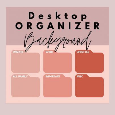 Pink desktop organizer wallpaper Windows organizer | Etsy