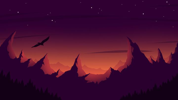 2560x1440 Eagle Mountain Sunset Minimalist 1440P Resolution Wallpaper 