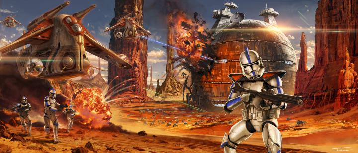 clone trooper, Jude Smith, Star Wars, Artwork, Geonosis (Star Wars 