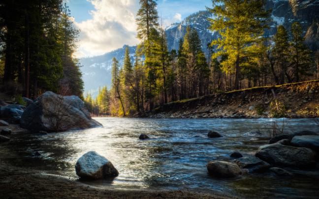 nature, River, Mountain, Trees, Rock, HDR Wallpapers HD \/ Desktop and 