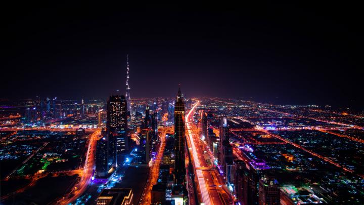 Dubai Cityscape Buildings Lights 8k world wallpapers, lights wallpapers 
