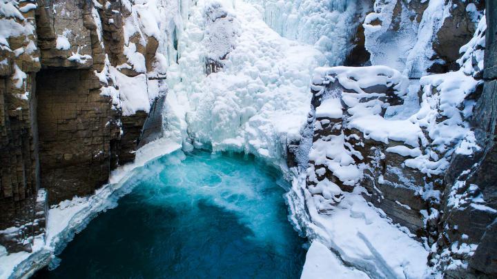 Frozen Waterfall Jasper \u2013 Bing Wallpaper Download