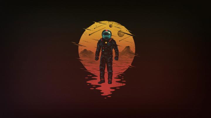 Astronaut minimalism wallpaper, minimalist, artist, artwork, digital 