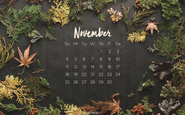 November 2018 - Autumn Desktop Calendar- Free November Wallpaper