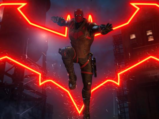 Desktop wallpaper red hood, gotham knights, video game, hd image 