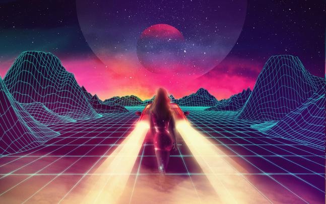 New Retro Wave, Synthwave, 1980s, Neon, Car, Retro Games Wallpapers HD 