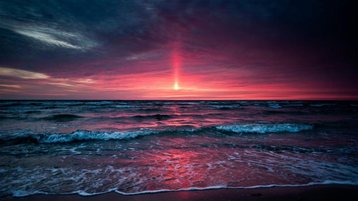 sea, Landscape, Nature, Beach, Sunset, Waves, Horizon Wallpapers HD 