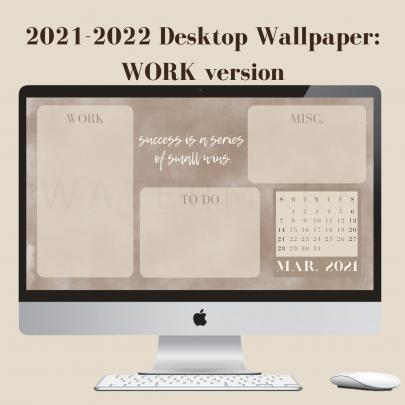 2021-2022 Calendar Wallpaper Desktop Organiser WORK Version | Etsy