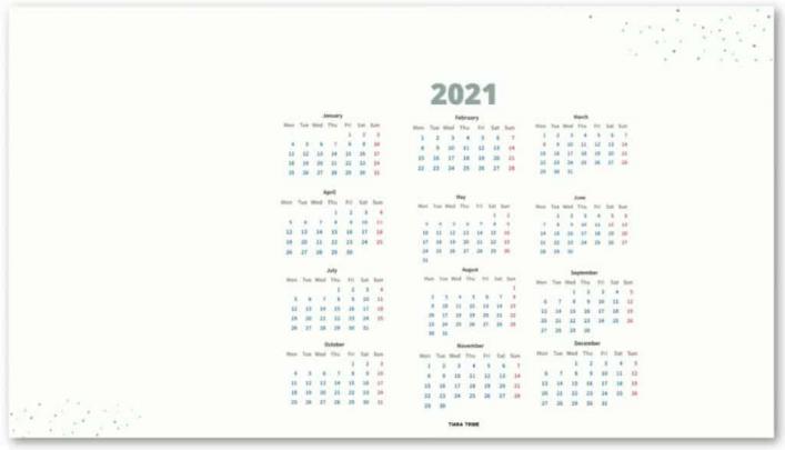 Free 2021 Desktop Calendar Wallpaper - Immediate Download | Tiara Tribe