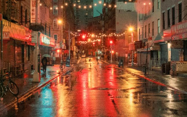 wallpaper for desktop, laptop | od57-nature-street-city-light-red-rain