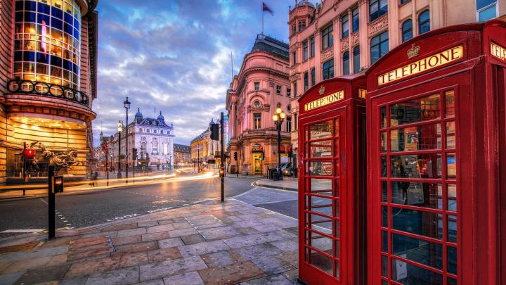 london, Street, Hdr, Sidewalk, City, Phone, Booths, Telephone, Houses 