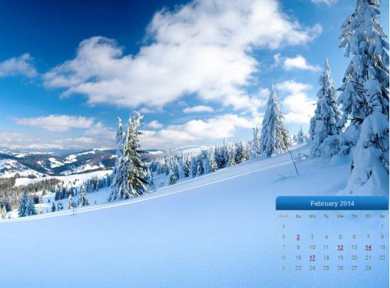 February Desktop Wallpaper -