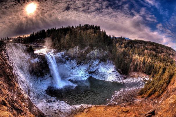 waterfalls, Scenery, Forests, Usa, Washington, Snoqualmie, Falls 