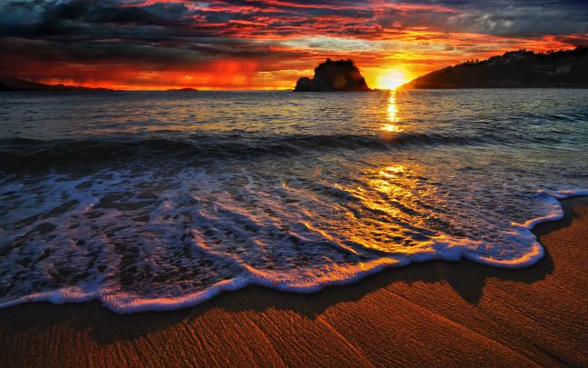 beach, Sea, Landscape, Nature, Sunset Wallpapers HD \/ Desktop and 
