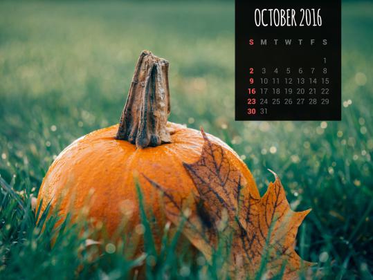 Calendar Wallpapers: Free October 2016 Desktop Backgrounds