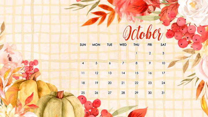Free October Desktop Wallpaper for All Devices | i should be mopping 