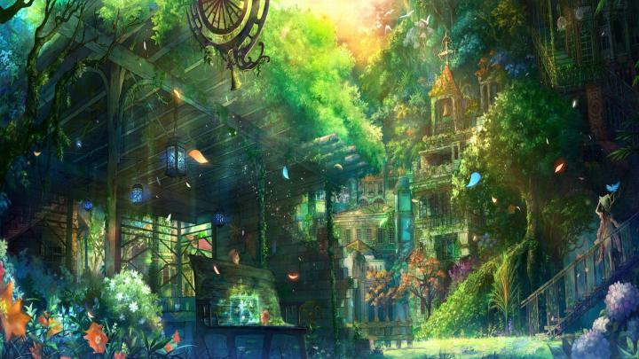 Green Anime Scenery Wallpaper 4k - Anime Wallpaper HD
