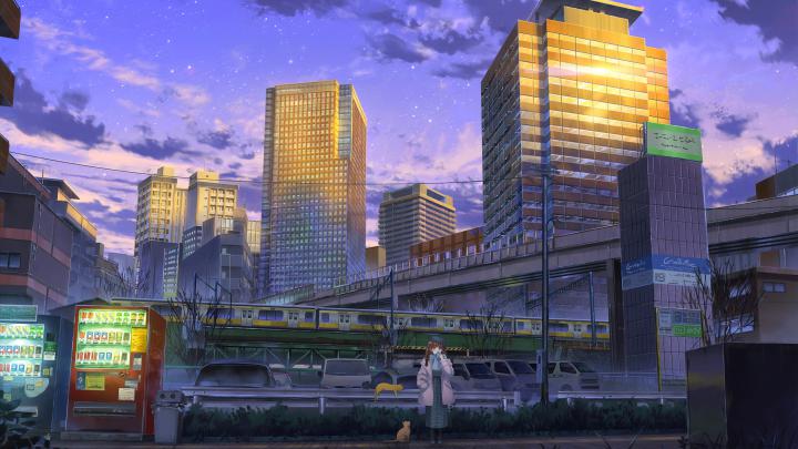 21++ Anime Cityscape Wallpaper 4k - Anime Wallpaper