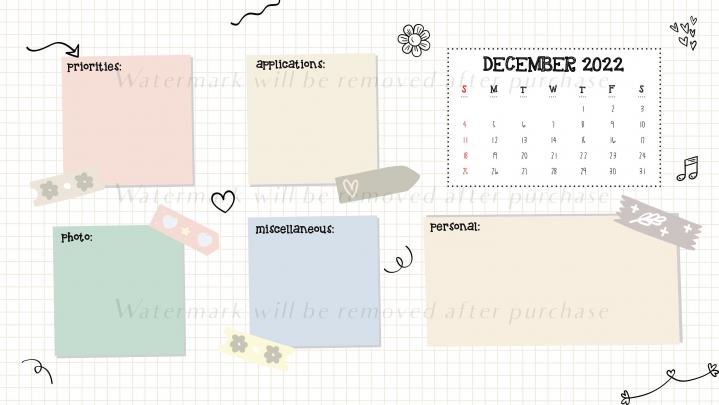 2021 2022 Monthly Desktop Wallpaper Organizer Calendar | Etsy