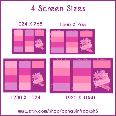 Cute Kawaii Unikitty Desktop Organizer Wallpaper Background | Etsy
