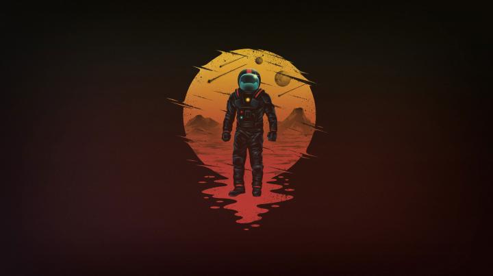 Astronaut minimalism wallpaper, minimalist, artist, artwork, digital 