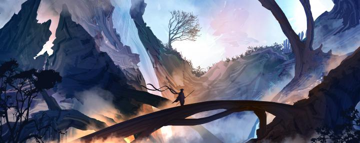 fantasy art, Mountains, Mist, Samurai Wallpapers HD \/ Desktop and 