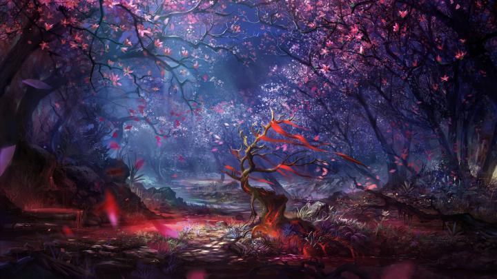 artwork, Fantasy art, Digital art, Forest, Trees, Colorful, Landscape 