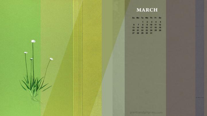 March Free Calendar Desktop and iPhone Wallpaper \u2013 Giants \u0026 Pilgrims