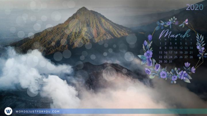 March 2020 Desktop Calendar Wallpaper \u2013 5836 | Words Just For You 