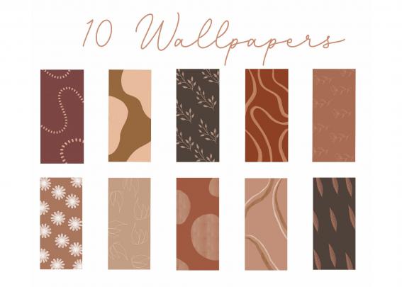 10 Fall Wallpapers Pack iPhone Boho Neutral Minimal Aesthetic | Etsy