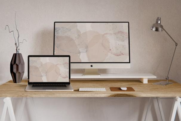 Neutral Aesthetic Desktop Wallpaper Boho Laptop Wallpaper | Etsy