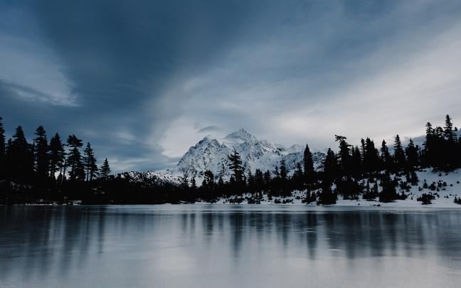 wallpaper for desktop, laptop | ni37-frozen-lake-winter-snow-wood-forest