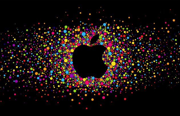 Colorful Apple Logo On Black Background HD Wallpaper