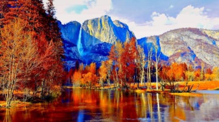 Autumn Mountain Falls - Beaches \u0026 Nature Background Wallpapers on 