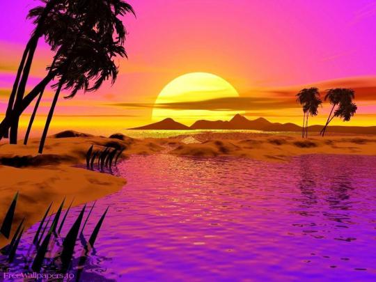 Cartoon Sunset Wallpapers