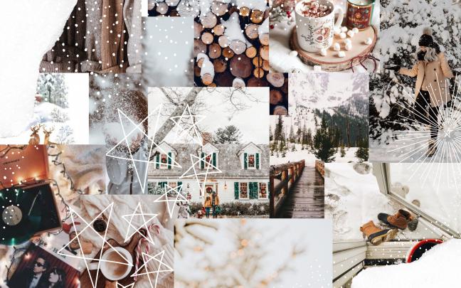 Winter Aesthetic Collage Desktop Wallpapers