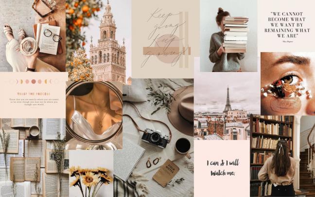neutral collage | Desktop wallpaper macbook, Desktop wallpaper art 
