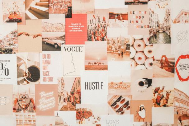 DIY Collage Wall | Aesthetic desktop wallpaper, Cute desktop wallpaper 