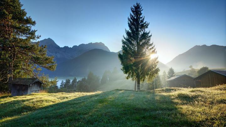 photography, Landscape, Nature, Water, Grass, Trees, Plants, Sunrise 