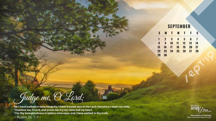 September 2019 HD 5 x Calendar Desktop Wallpaper Bible Verse - 31-35 