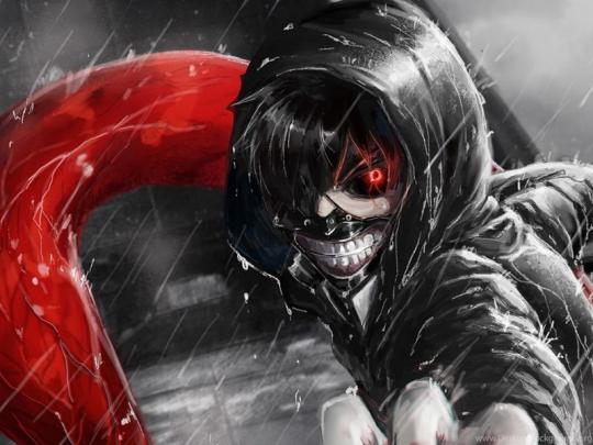 Download Wallpapers 1366x768 Kaneki Ken, Tokyo Ghoul, Look, Gesture 
