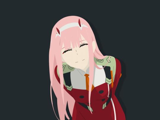 Desktop wallpaper minimal, pink hair, darling in the franxx, zero two 