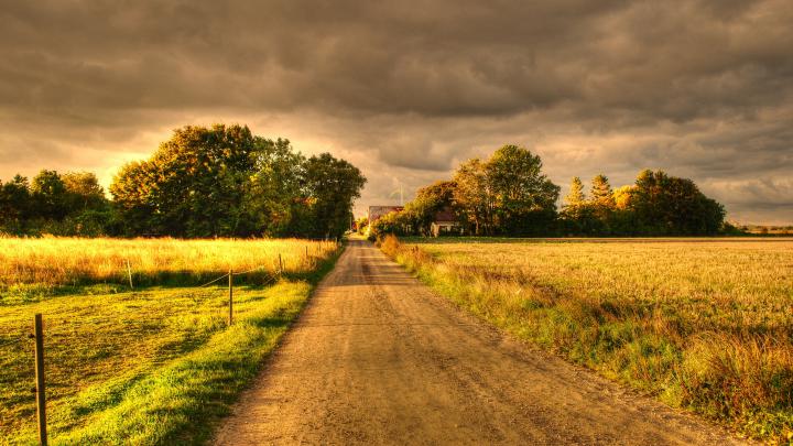 Free download Wallpaper 38402160 autumn field road landscape 4K Ultra 