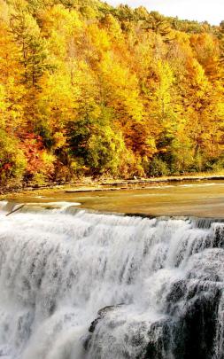 Free download Download Wallpaper 3840x2160 Fall Waterfall Forest Nature 