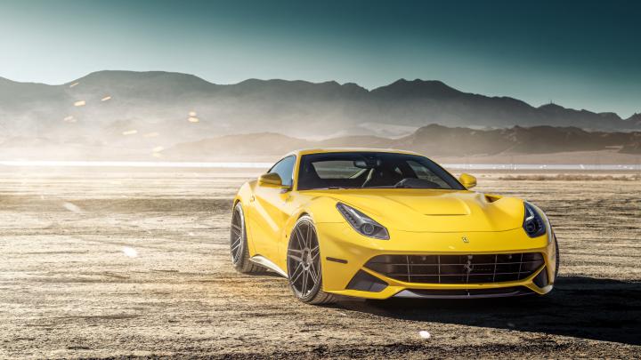 Yellow Ferrari Wallpaper 4k