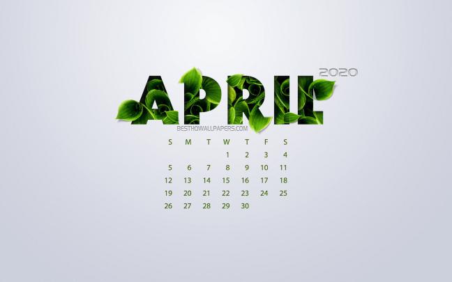 April 2020 Calendar Wallpapers | HD Background Images | Photos 