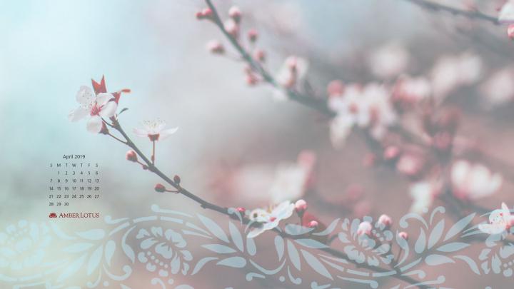 Desktop Wallpaper Calendar \u2014 April 2019 \u2014 Free to Download - Amber 