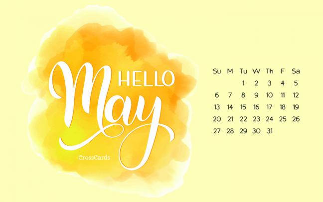 May 2018 - Hello May Desktop Calendar- Free May Wallpaper